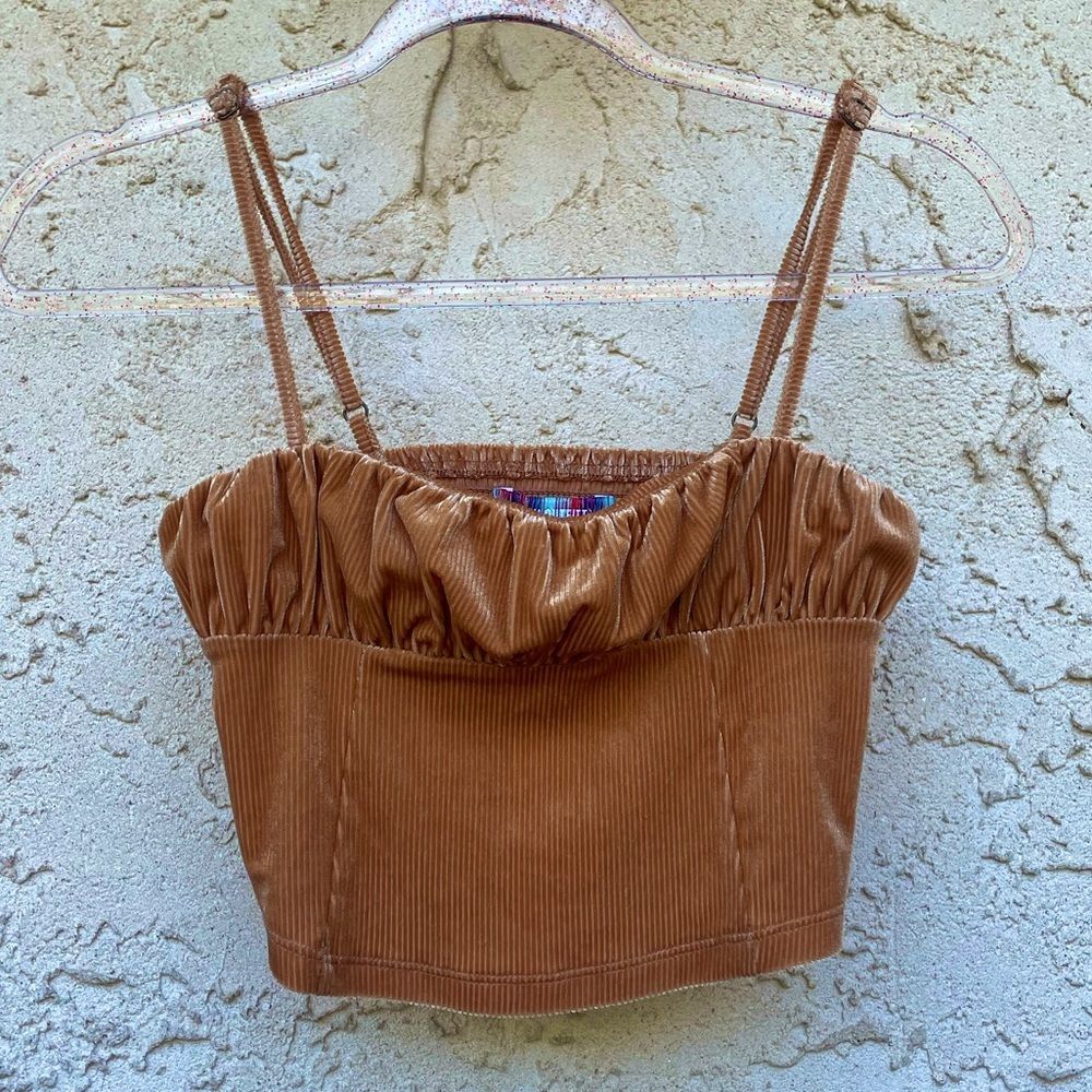 Urban Outfitters Brown Cropped Corset Tank Top NWT Size Medium Going Out Top